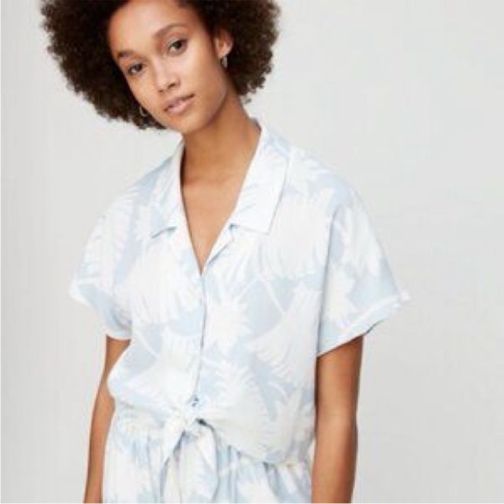 Wilfred cropped tie front top